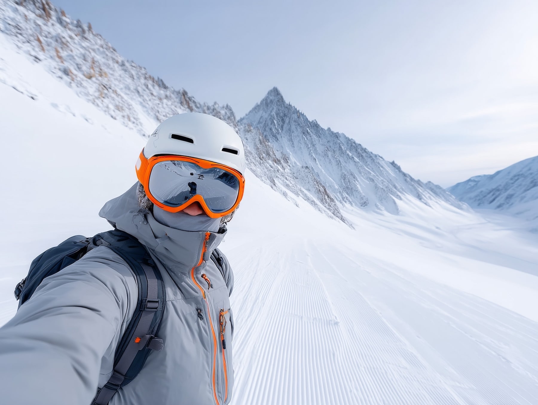 Skier stand on the slope