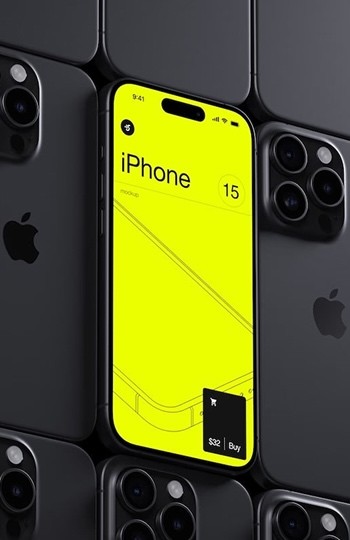 IPhone grid mockup