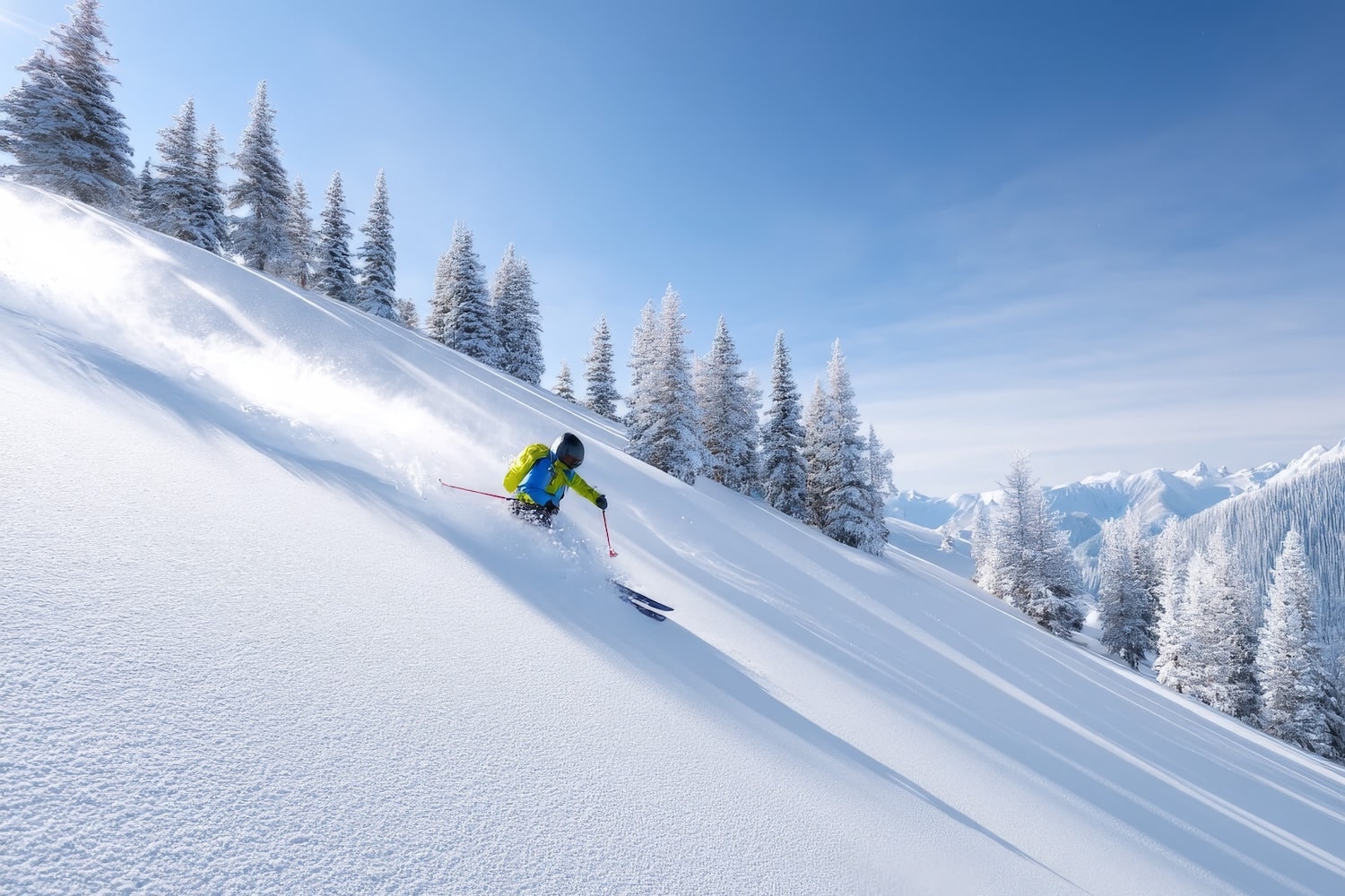 Skier in the slope
